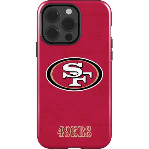 NFL San Francisco 49ers Distressed iPhone 15 Pro Impact Case