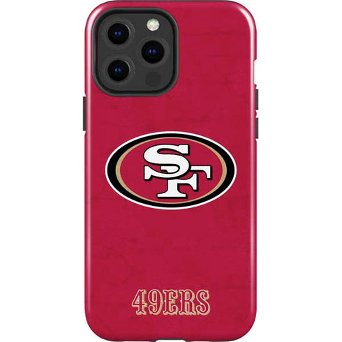 NFL San Francisco 49ers Distressed iPhone 15 Pro Max Impact Case