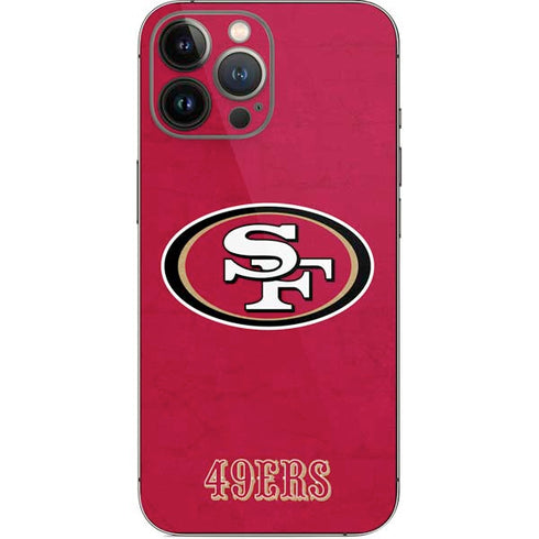 NFL San Francisco 49ers Distressed iPhone 14 Pro Max Skin
