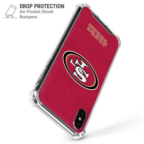 NFL San Francisco 49ers Distressed iPhone XS Max Clear Case