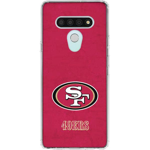 NFL San Francisco 49ers Distressed LG Stylo 6 Clear Case
