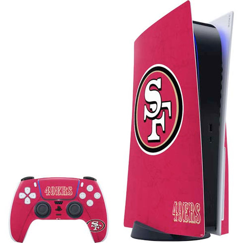 NFL San Francisco 49ers Distressed PS5 Bundle Skin