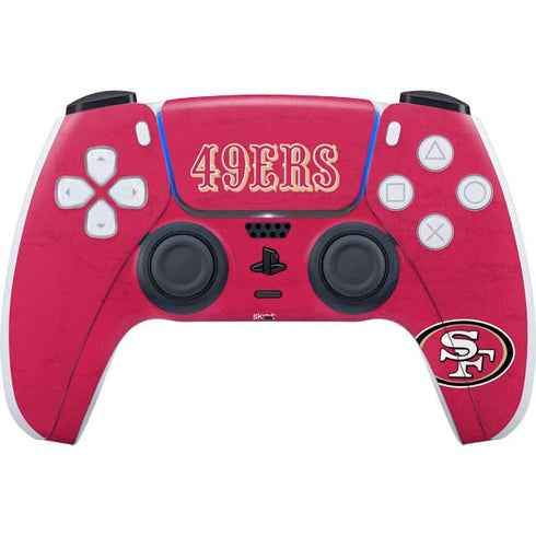 NFL San Francisco 49ers Distressed PS5 Controller Skin