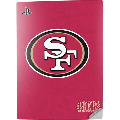 NFL San Francisco 49ers Distressed PS5 Digital Edition Console Skin
