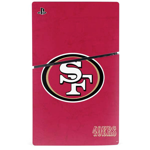 NFL San Francisco 49ers Distressed PS5 Slim Disk Bundle Skin