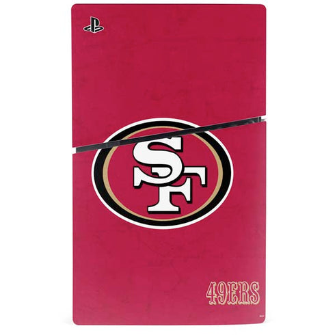 NFL San Francisco 49ers Distressed PS5 Slim Disk Console Skin