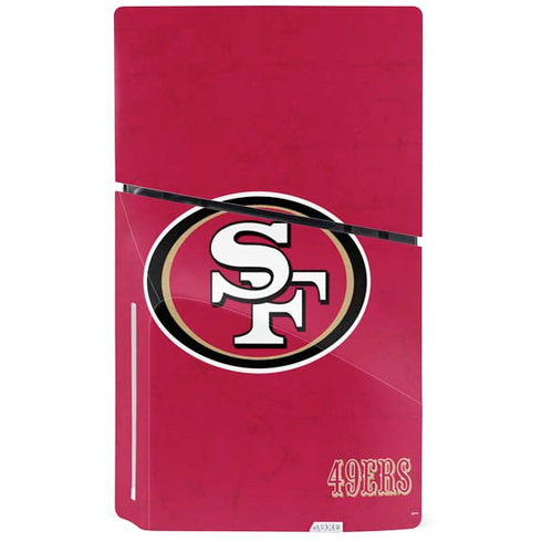 NFL San Francisco 49ers Distressed PS5 Slim Disk Console Skin