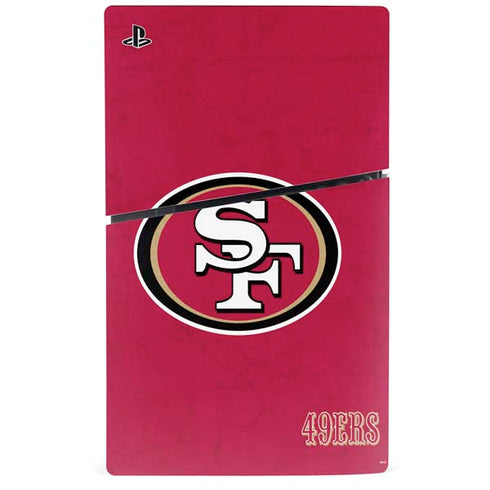 NFL San Francisco 49ers Distressed PS5 Slim Digital Edition Bundle Skin