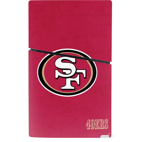 NFL San Francisco 49ers Distressed PS5 Slim Digital Edition Bundle Skin