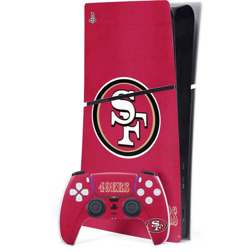 NFL San Francisco 49ers Distressed PS5 Slim Digital Edition Console Skin