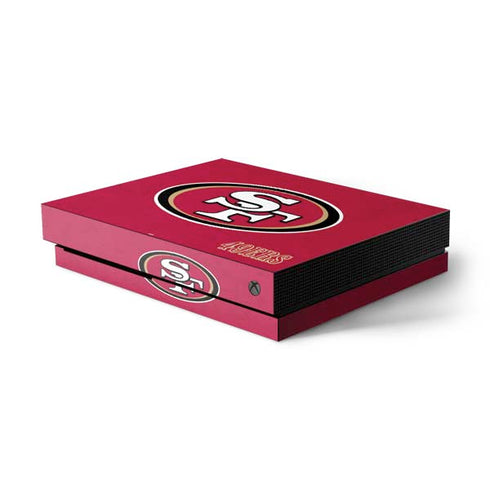 NFL San Francisco 49ers Distressed Xbox One X Console Skin
