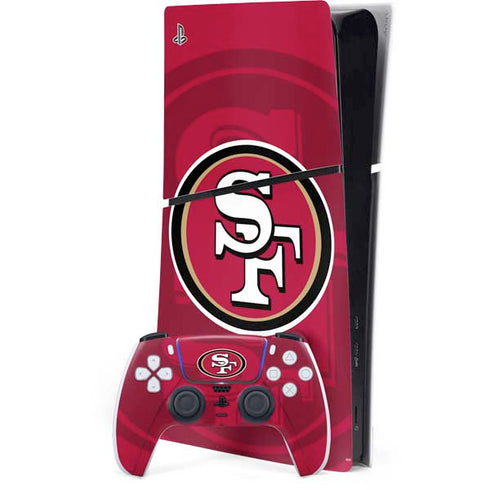 NFL San Francisco 49ers Double Vision PS5 Slim Digital Edition Bundle Skin