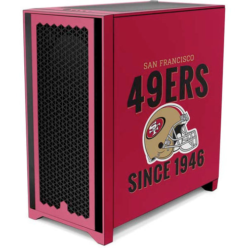 NFL San Francisco 49ers Helmet Corsair 4000D Tempered Glass Mid-Tower ATX Case Skin