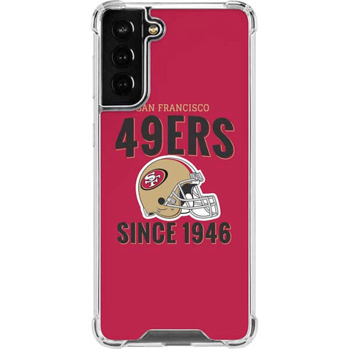 NFL San Francisco 49ers Helmet Galaxy S21 FE Clear Case
