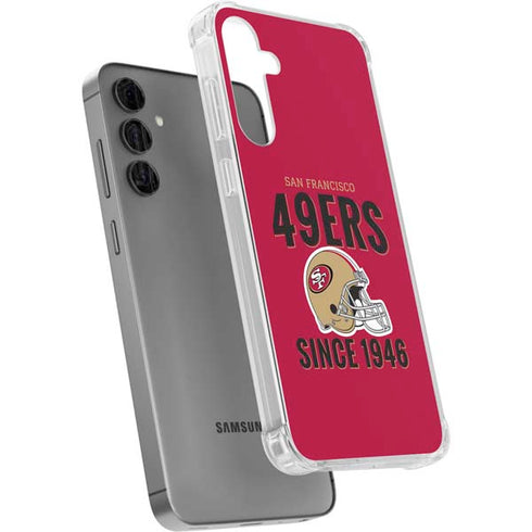 NFL San Francisco 49ers Helmet Galaxy S24 Plus Clear Case