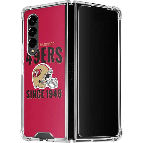NFL San Francisco 49ers Helmet Galaxy Z Fold4 5G Clear Case