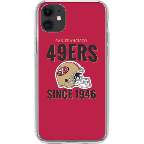 NFL San Francisco 49ers Helmet iPhone 11 Clear Case