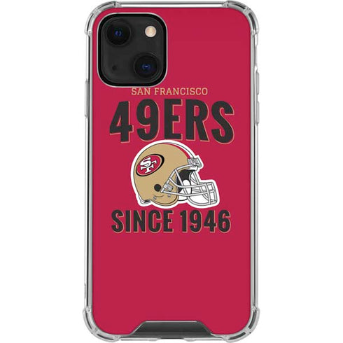 NFL San Francisco 49ers Helmet iPhone 14 Plus Clear Case