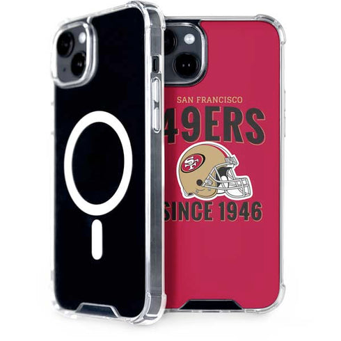 NFL San Francisco 49ers Helmet iPhone 15 Plus MagSafe Case