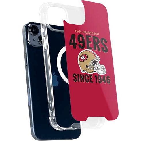 NFL San Francisco 49ers Helmet iPhone 15 Plus MagSafe Case