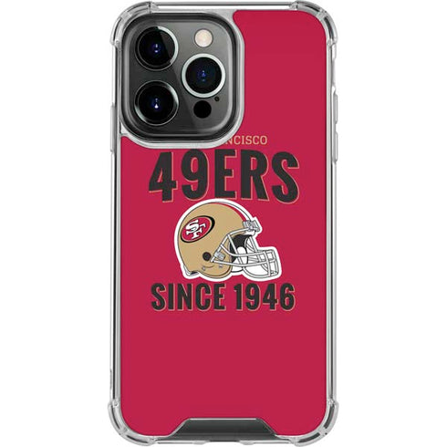 NFL San Francisco 49ers Helmet iPhone 15 Pro Clear Case