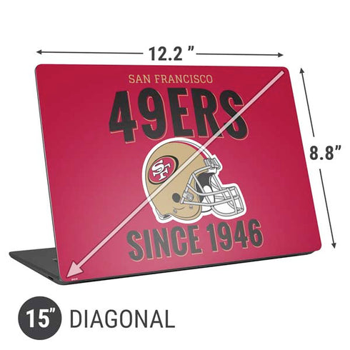 NFL San Francisco 49ers Helmet Universal Laptop 15in (12.2 x 8.8in) Skin