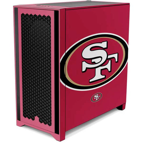 NFL San Francisco 49ers Large Logo Corsair 4000D Tempered Glass Mid-Tower ATX Case Skin