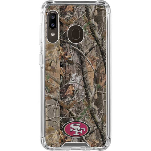 NFL San Francisco 49ers Realtree AP Camo Galaxy A30 Clear Case