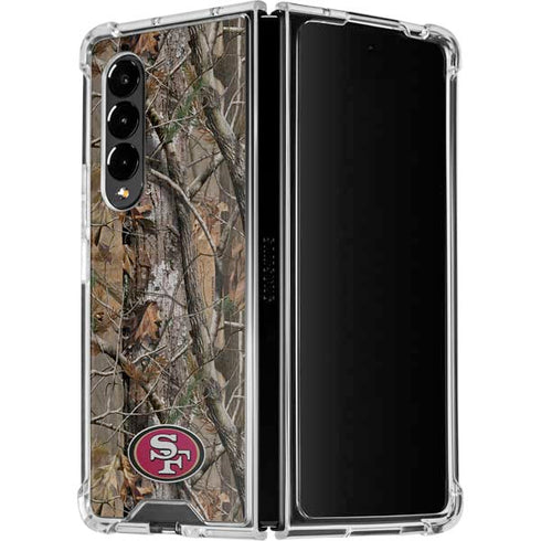 NFL San Francisco 49ers Realtree AP Camo Galaxy Z Fold4 5G Clear Case