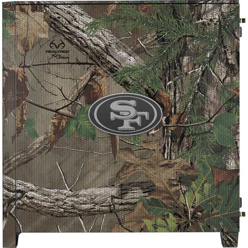 NFL San Francisco 49ers Realtree Xtra Green Camo Corsair 4000D Tempered Glass Mid-Tower ATX Case Skin