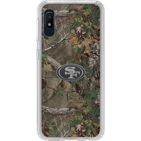 NFL San Francisco 49ers Realtree Xtra Green Camo Galaxy A10e Clear Case