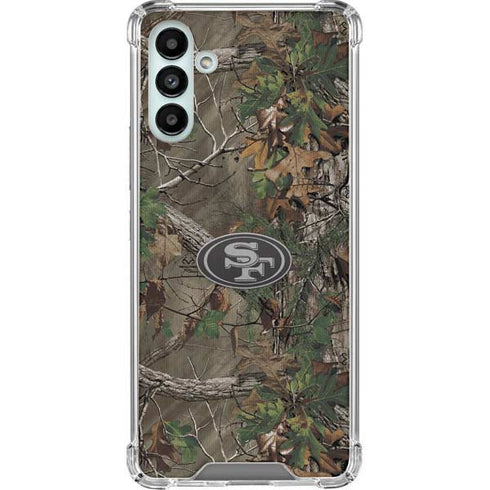 NFL San Francisco 49ers Realtree Xtra Green Camo Galaxy A13 5G Clear Case