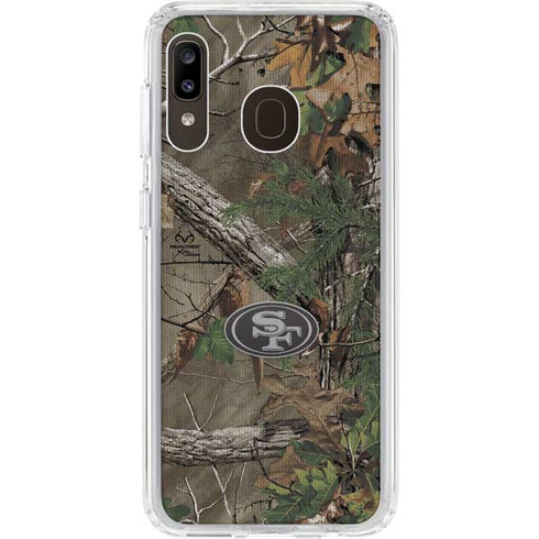 NFL San Francisco 49ers Realtree Xtra Green Camo Galaxy A20 Clear Case