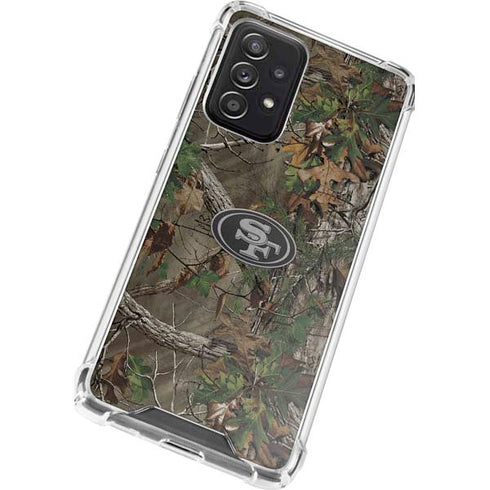 NFL San Francisco 49ers Realtree Xtra Green Camo Galaxy A72 5G Clear Case