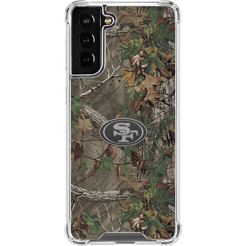 NFL San Francisco 49ers Realtree Xtra Green Camo Galaxy S21 FE Clear Case