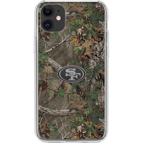 NFL San Francisco 49ers Realtree Xtra Green Camo iPhone 11 Clear Case
