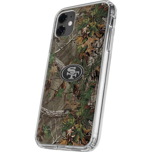 NFL San Francisco 49ers Realtree Xtra Green Camo iPhone 11 Clear Case