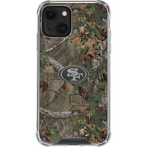 NFL San Francisco 49ers Realtree Xtra Green Camo iPhone 14 Clear Case
