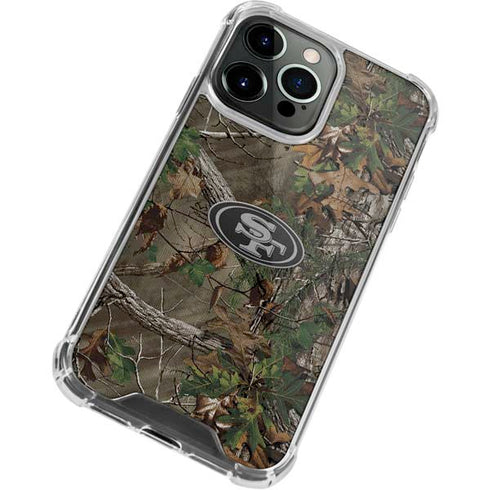 NFL San Francisco 49ers Realtree Xtra Green Camo iPhone 14 Pro Clear Case