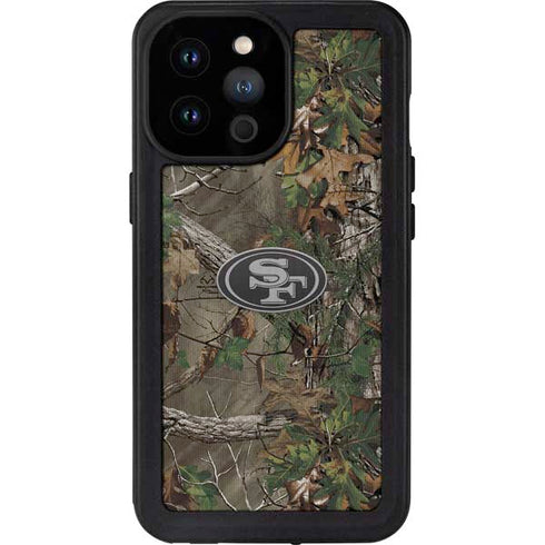 NFL San Francisco 49ers Realtree Xtra Green Camo iPhone 14 Pro Max Waterproof Case