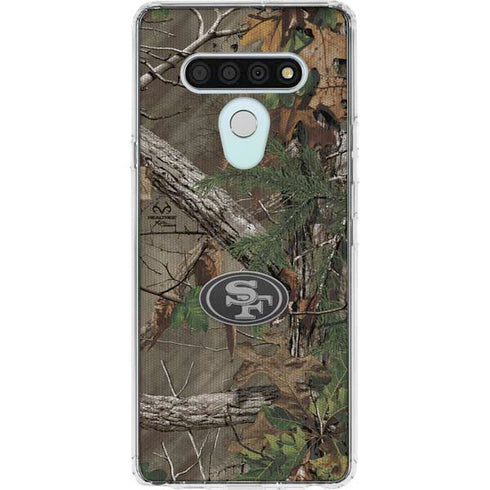NFL San Francisco 49ers Realtree Xtra Green Camo LG Stylo 6 Clear Case