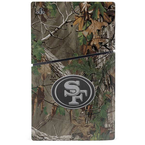 NFL San Francisco 49ers Realtree Xtra Green Camo PS5 Slim Disk Console Skin