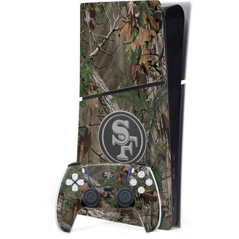 NFL San Francisco 49ers Realtree Xtra Green Camo PS5 Slim Digital Edition Bundle Skin