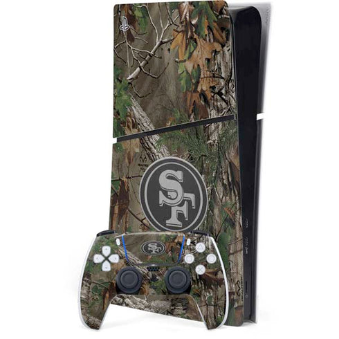 NFL San Francisco 49ers Realtree Xtra Green Camo PS5 Slim Digital Edition Console Skin