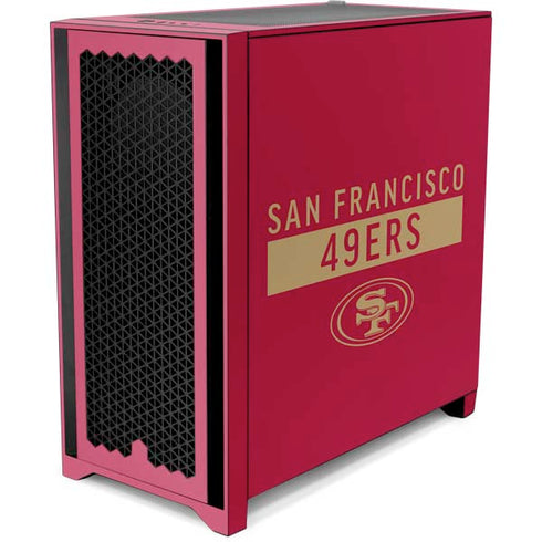 NFL San Francisco 49ers Red Performance Series Corsair 4000D Tempered Glass Mid-Tower ATX Case Skin