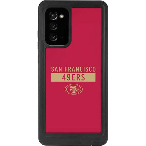 NFL San Francisco 49ers Red Performance Series Galaxy Note20 5G Waterproof Case