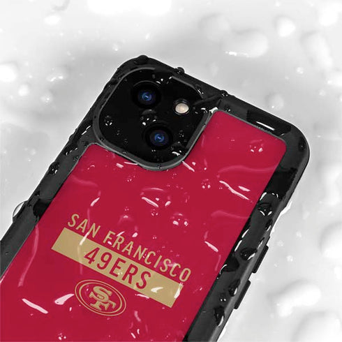 NFL San Francisco 49ers Red Performance Series iPhone 15 Plus Waterproof Case