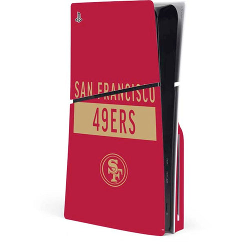 NFL San Francisco 49ers Red Performance Series PS5 Slim Disk Console Skin
