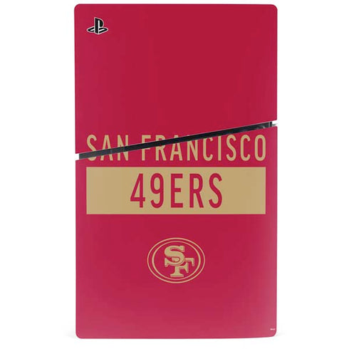 NFL San Francisco 49ers Red Performance Series PS5 Slim Disk Console Skin