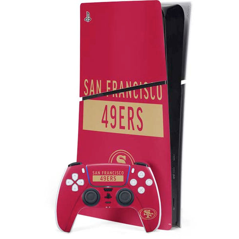 NFL San Francisco 49ers Red Performance Series PS5 Slim Digital Edition Bundle Skin